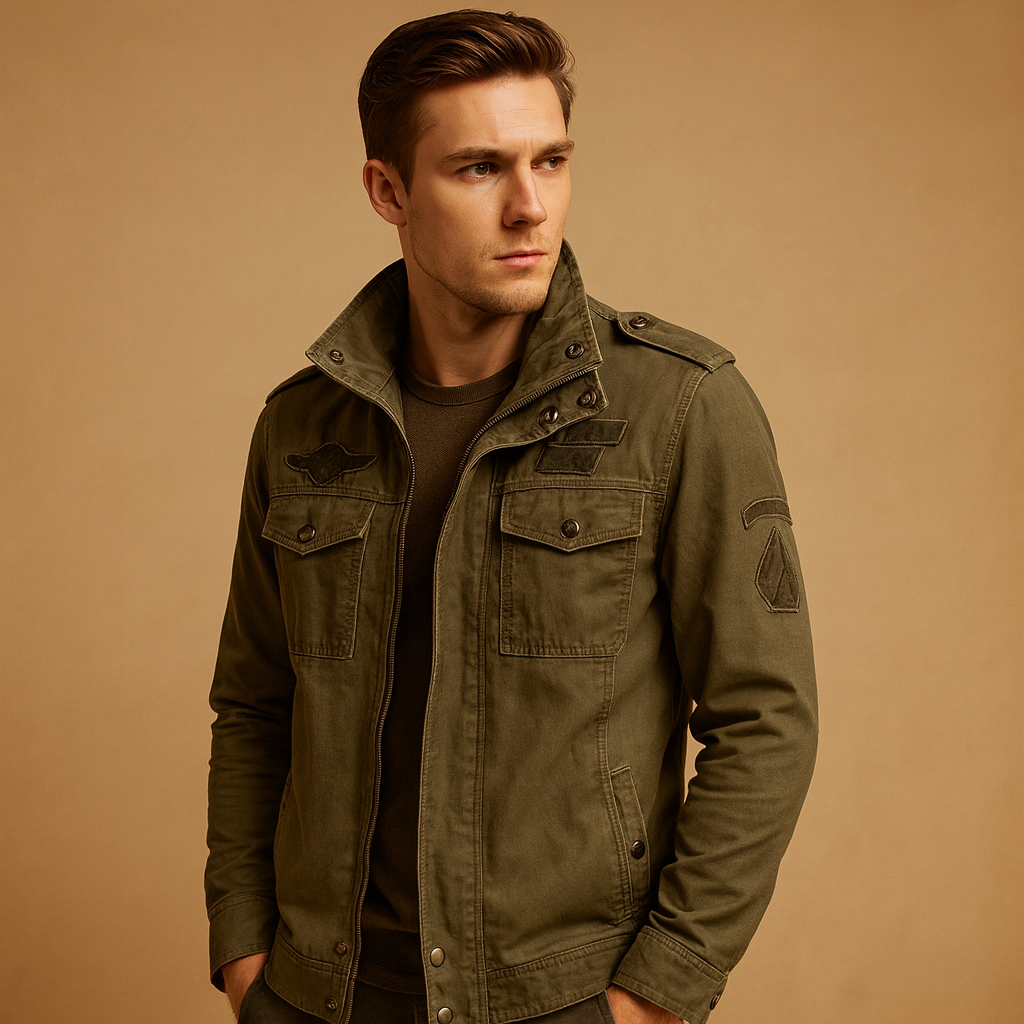 Biker jacket with long sleeves for men | Carter