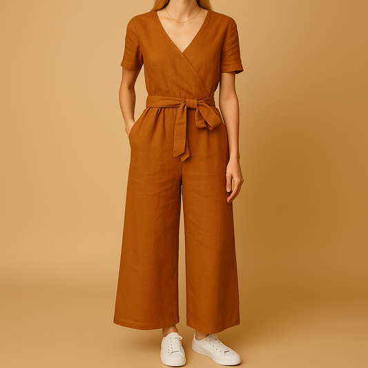 Casual short sleeve jumpsuit for women | Clara