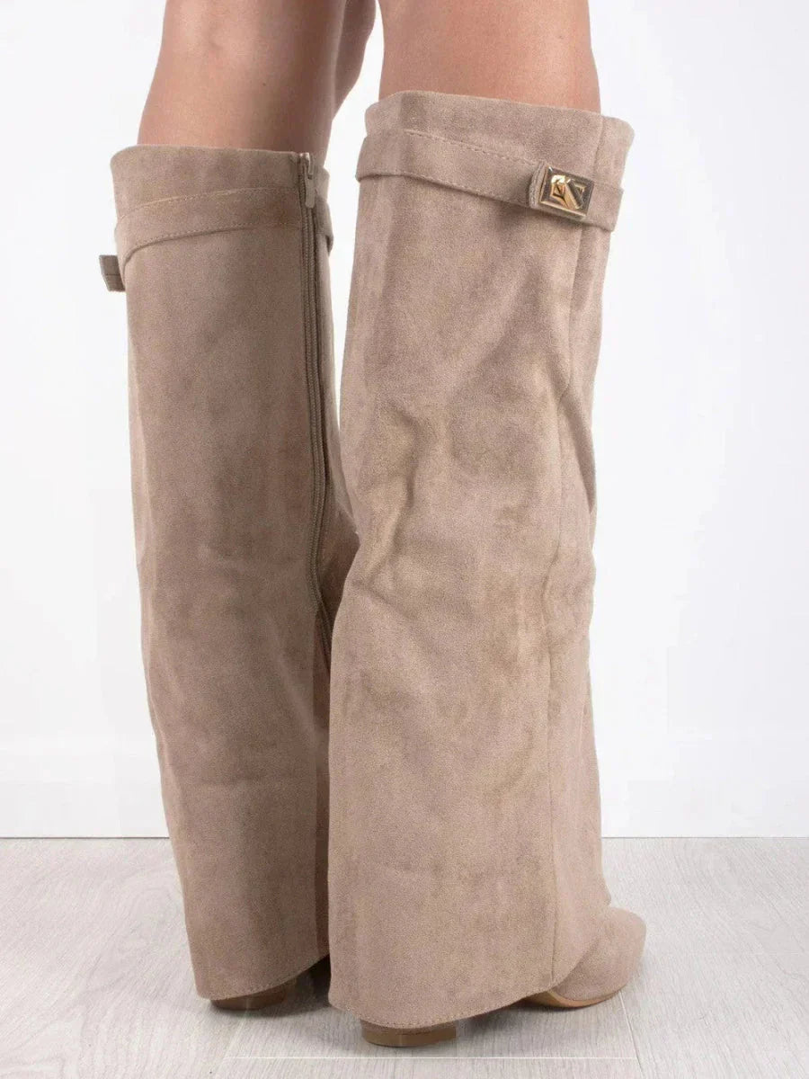 Cathy | Boots for Women – Knee-High Flap Detail Boots