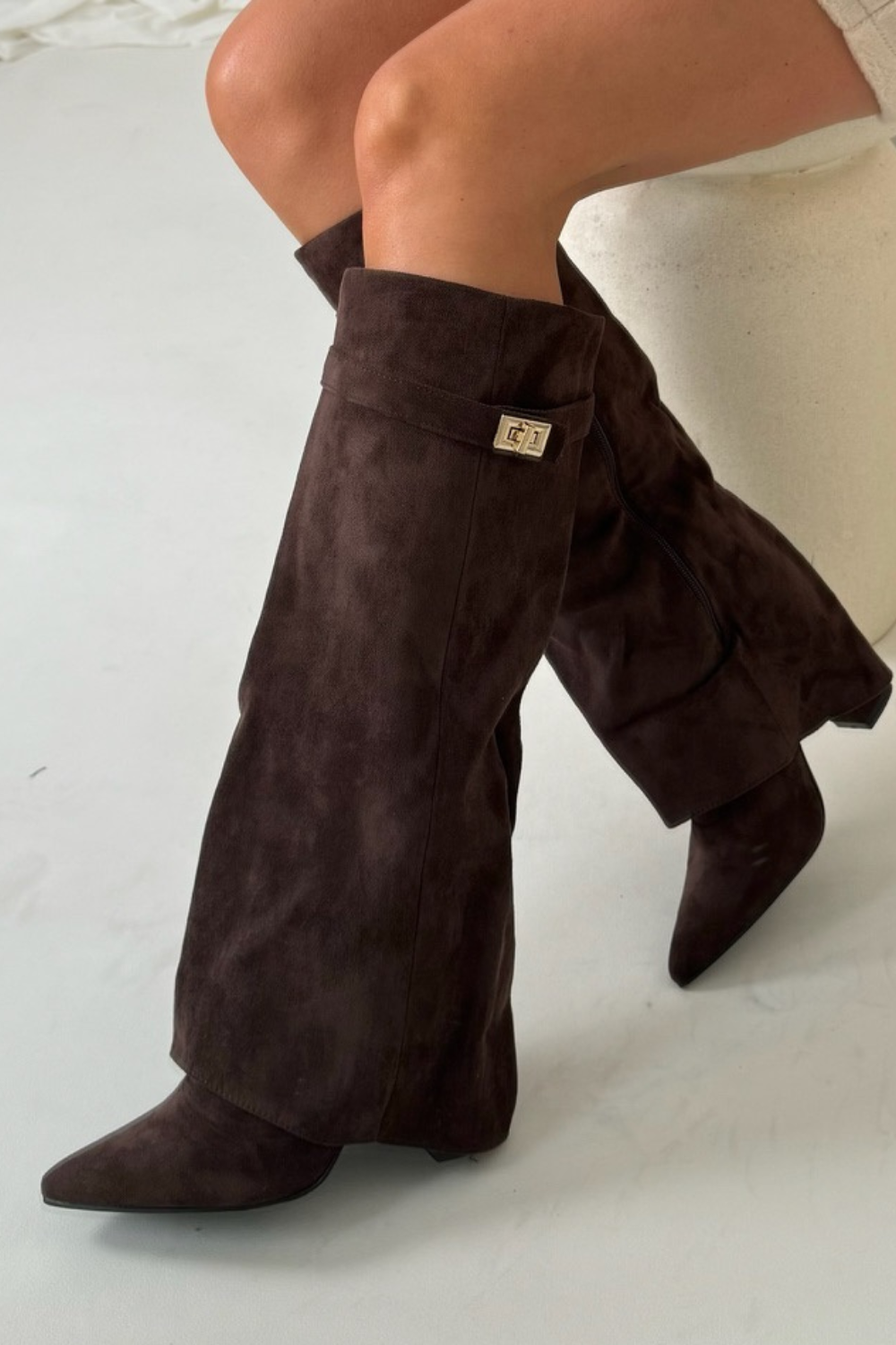 Cathy | Boots for Women – Knee-High Flap Detail Boots
