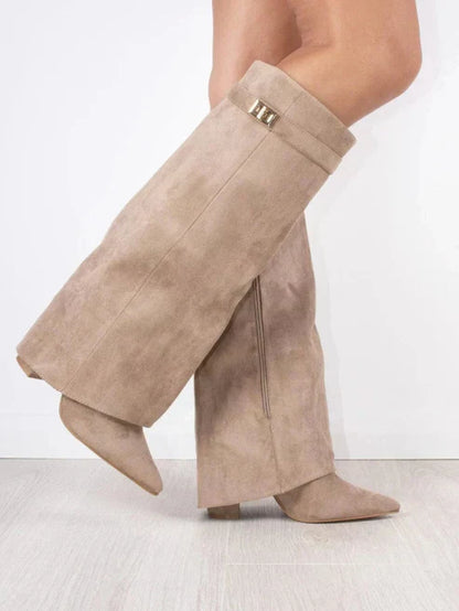 Cathy | Boots for Women – Knee-High Flap Detail Boots