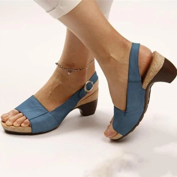 Fallon | Block Heel Slingback Sandals with Adjustable Strap
