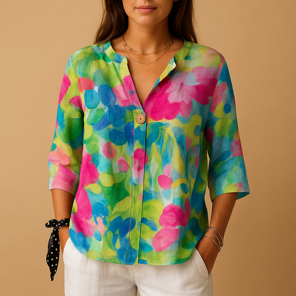 Floral button blouse for women | Hazel