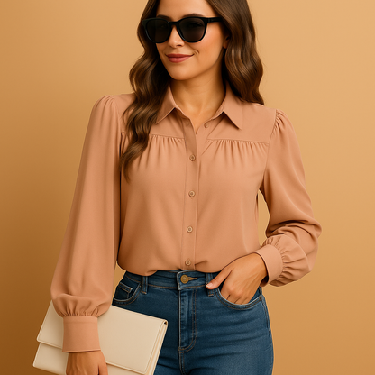 Lantern sleeve elegant blouse for women | Evelyn