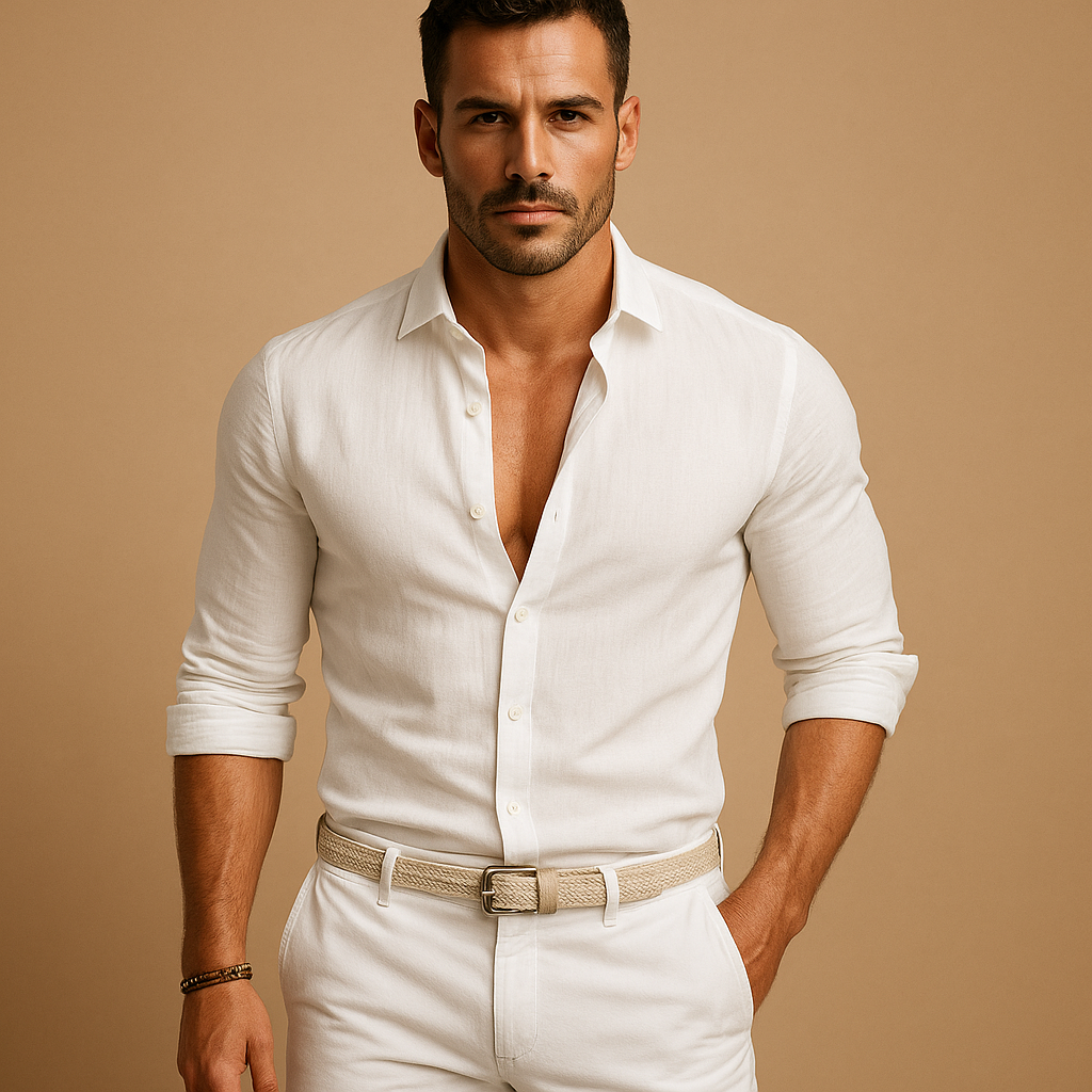 Lightweight button-down shirt for men with cuffs | Adrian