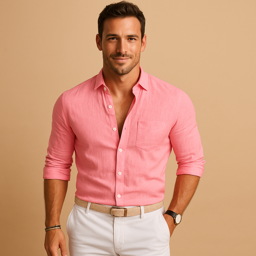 Lightweight button-down shirt for men with cuffs | Adrian