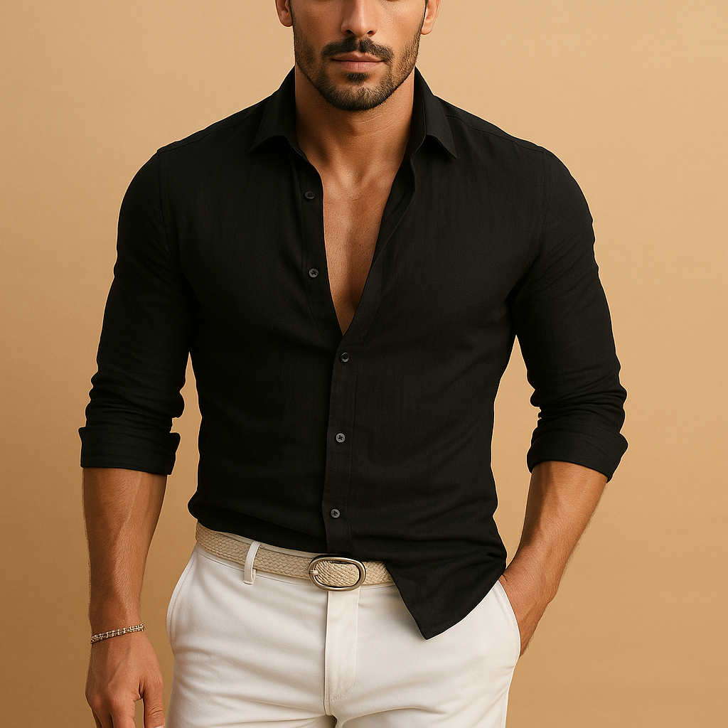 Lightweight button-down shirt for men with cuffs | Adrian