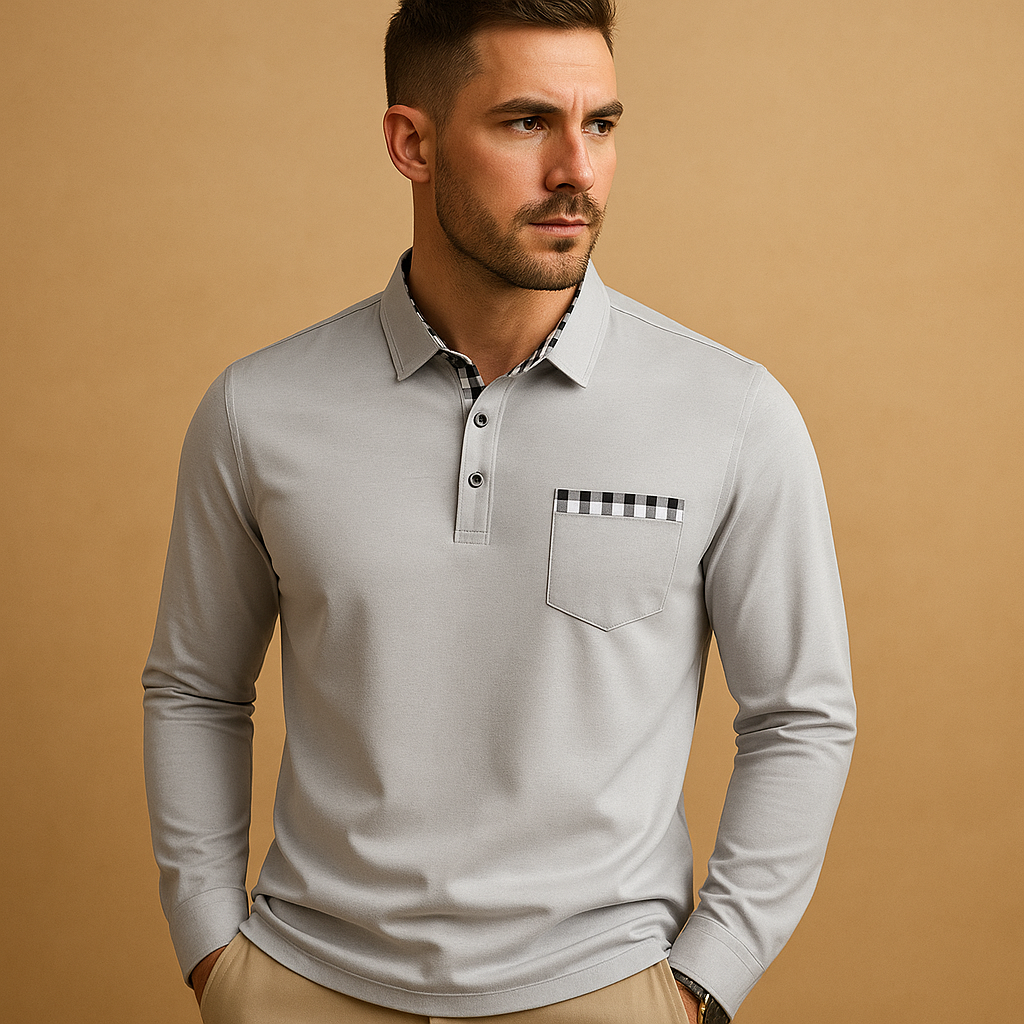 Long sleeve polo shirt for men | Adrian