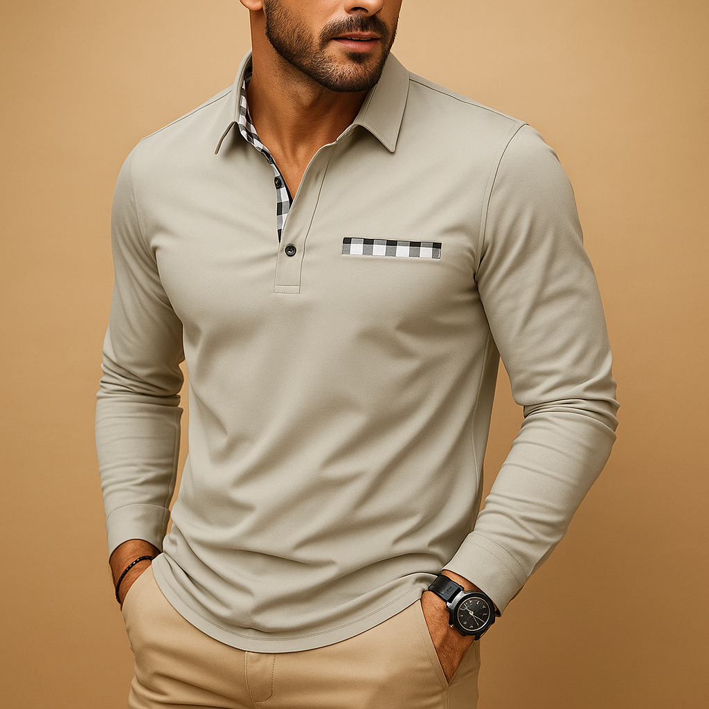 Long sleeve polo shirt for men | Adrian