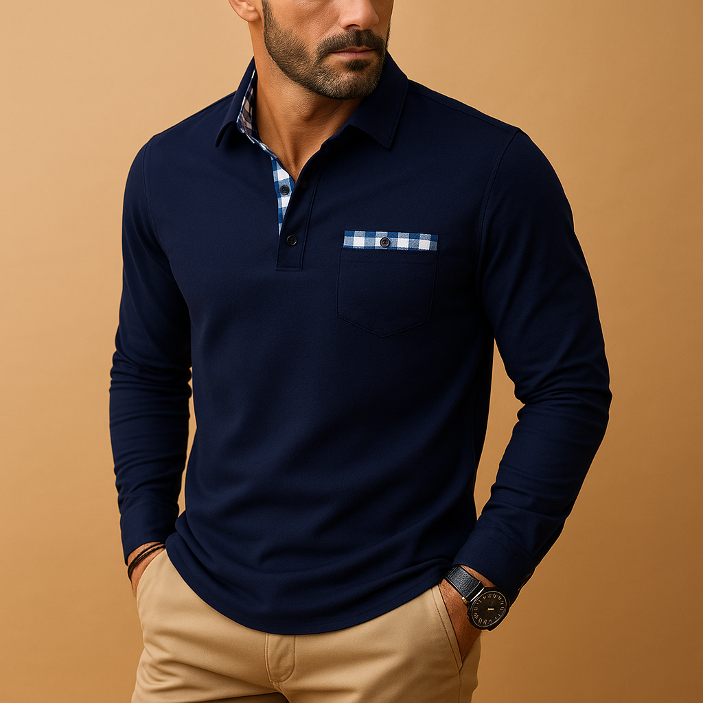Long sleeve polo shirt for men | Adrian