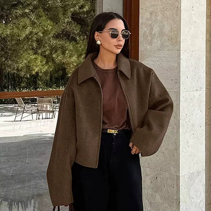 Women's Zipper Collar Jacket