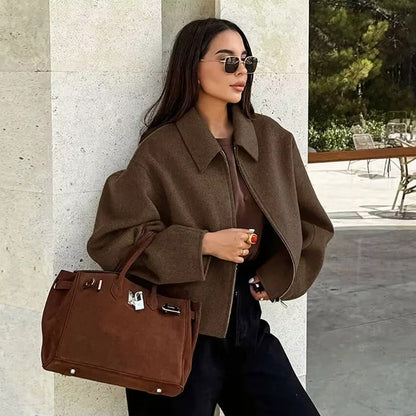 Women's Zipper Collar Jacket