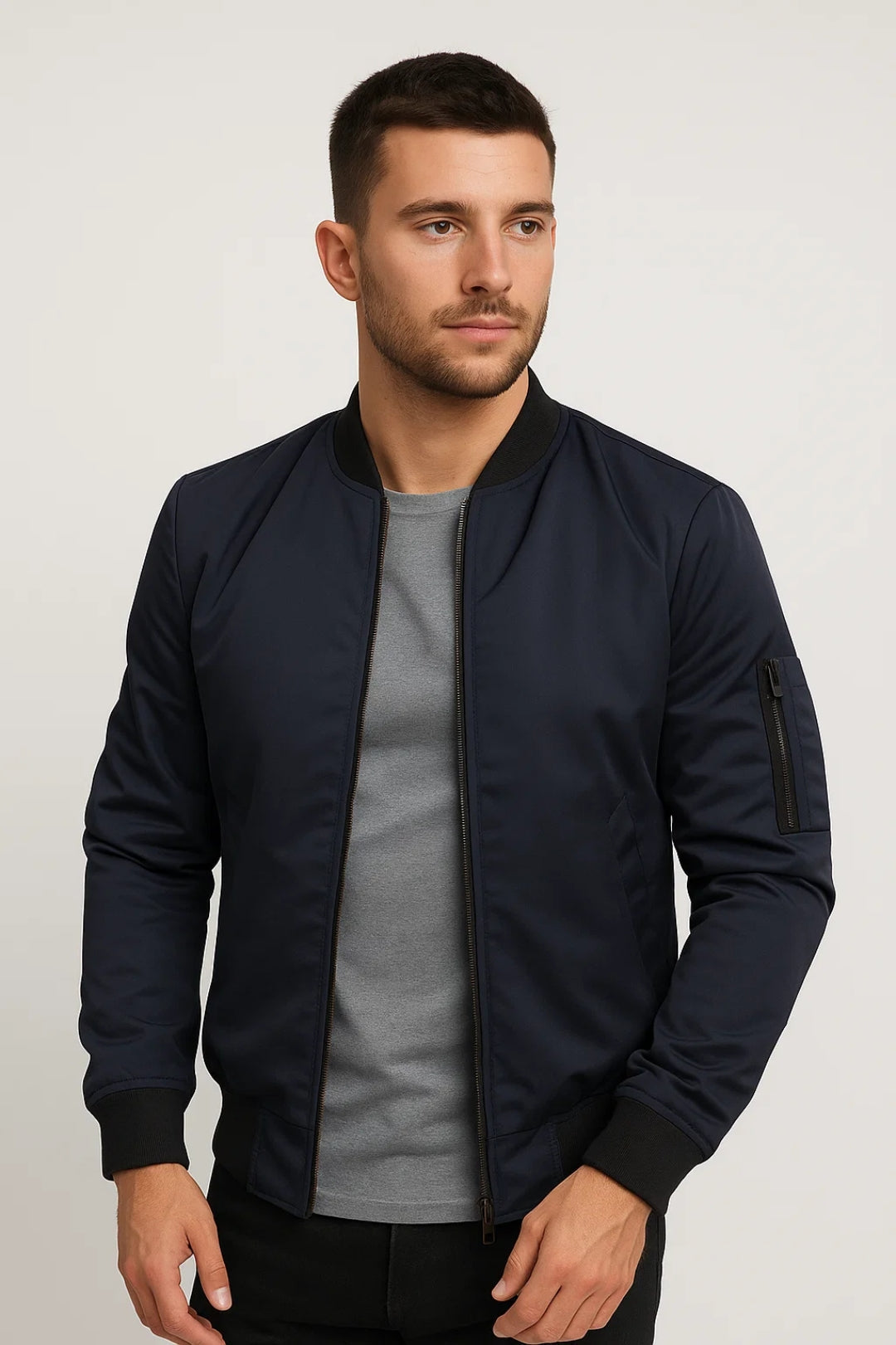 Men's Bomber Jacket – Classic Zip Front Flight Jacket