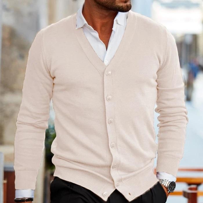 Men's Cardigan – Classic Button Front Knit Sweater