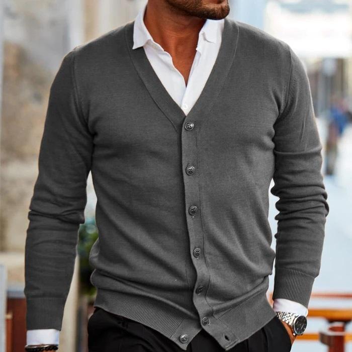 Men's Cardigan – Classic Button Front Knit Sweater