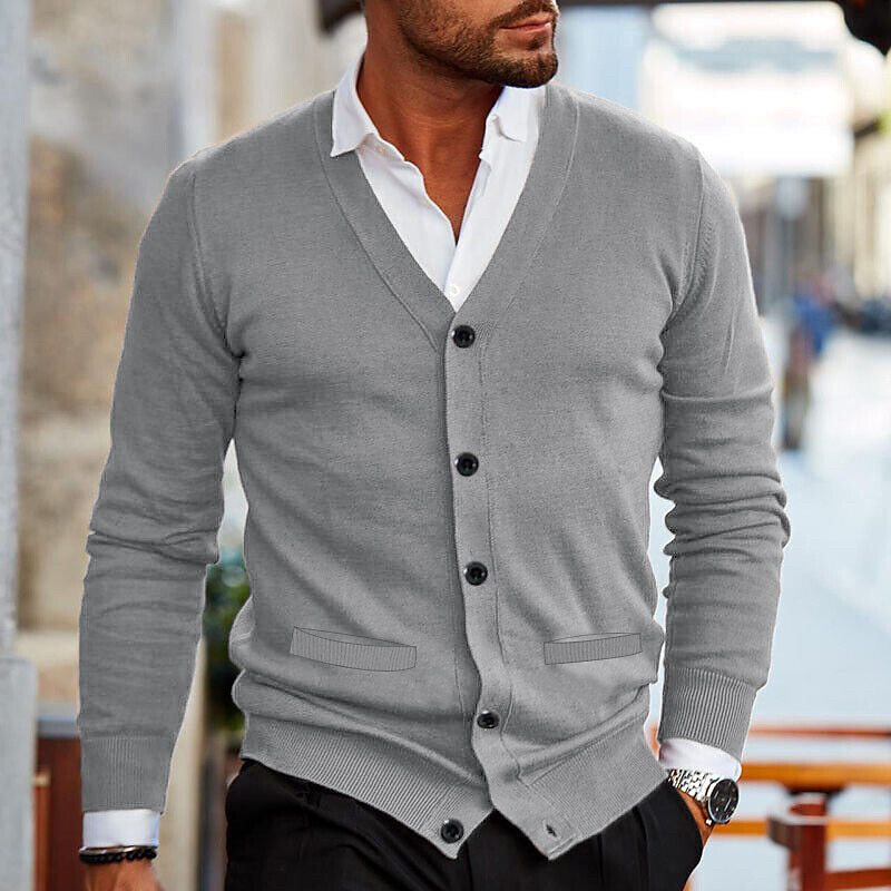 Men's Cardigan – Classic Button Front Knit Sweater