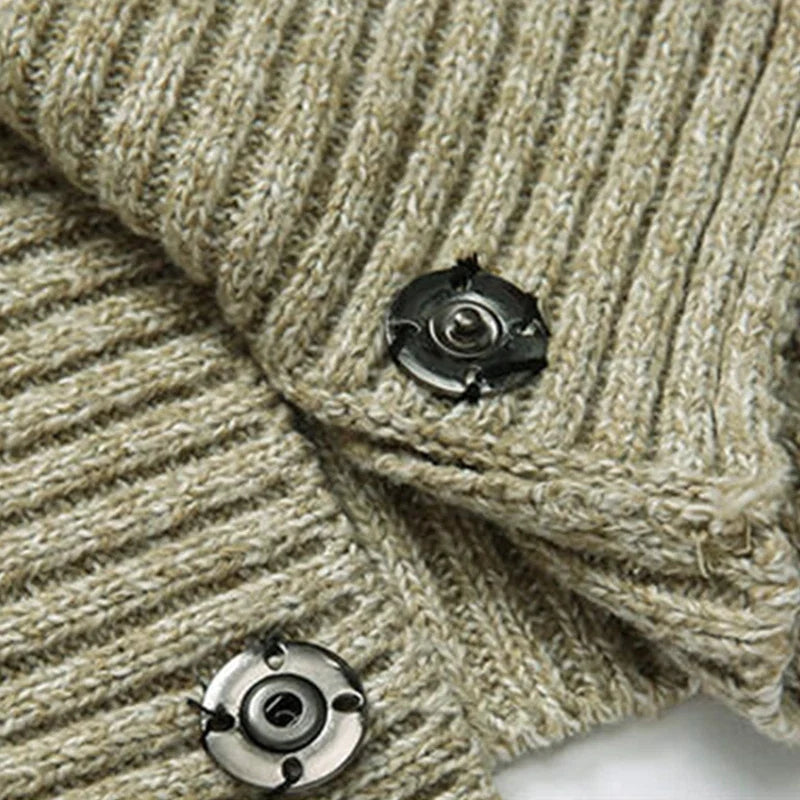 Men's Cardigan – Double-Breasted Shawl Collar Knit