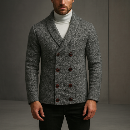 Men's Cardigan Sweater – Double Breasted Shawl Collar Cardigan