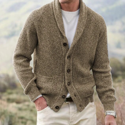 Men's Cardigan Sweater – Shawl Collar Button Cardigan