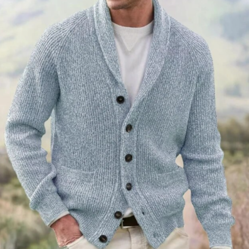 Men's Cardigan Sweater – Shawl Collar Button Cardigan