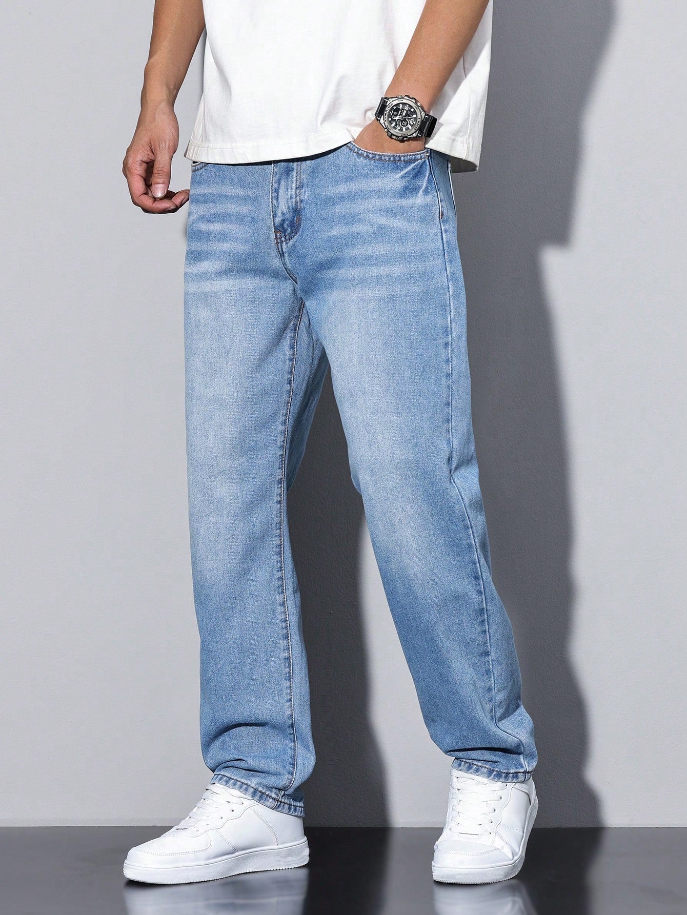 Men's Jeans – Relaxed Straight Leg Casual Denim Pants