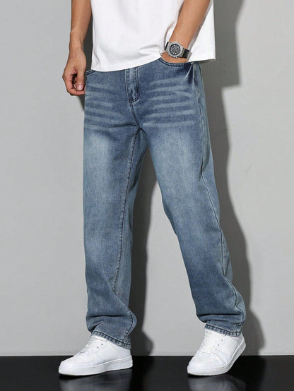 Men's Jeans – Relaxed Straight Leg Casual Denim Pants