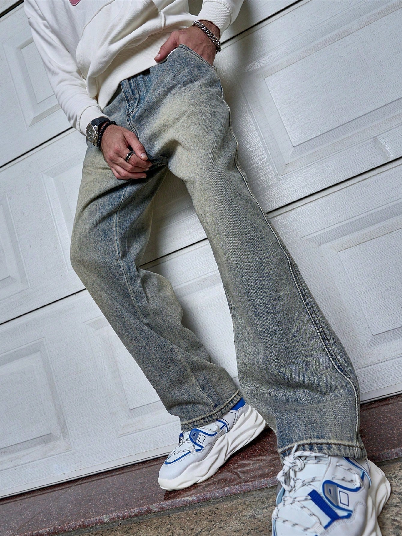 Men's Jeans – Relaxed Straight Leg Washed Denim