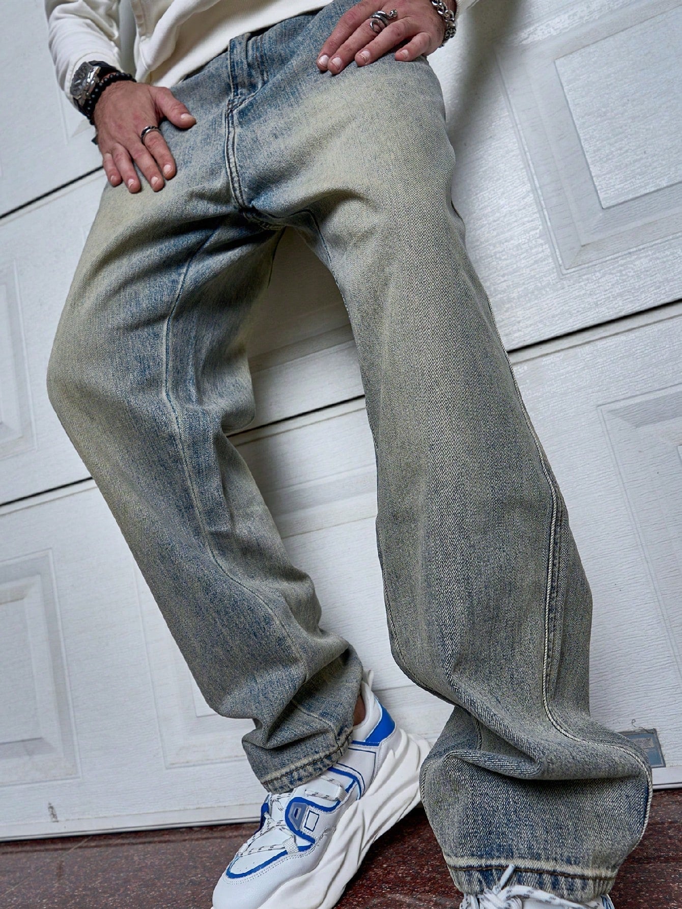 Men's Jeans – Relaxed Straight Leg Washed Denim