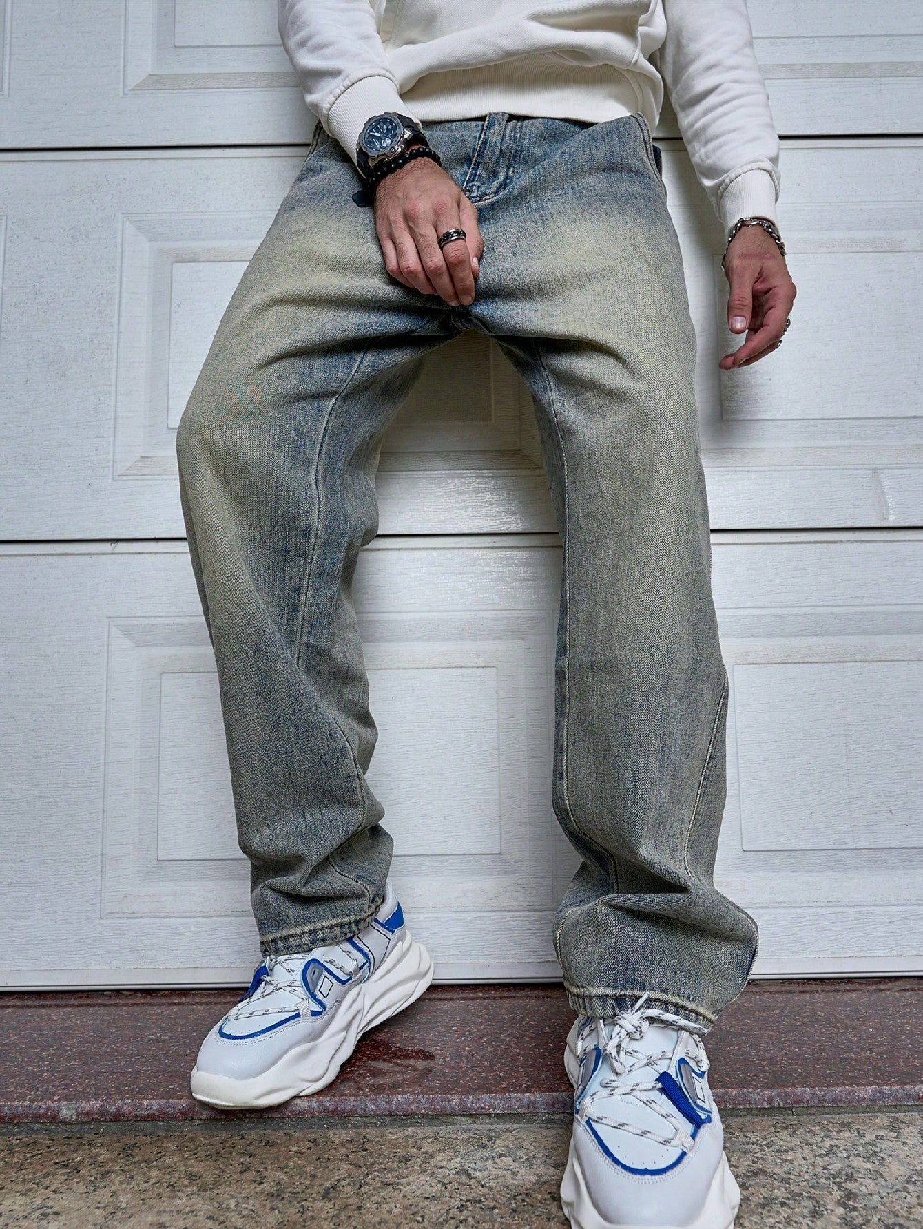 Men's Jeans – Relaxed Straight Leg Washed Denim