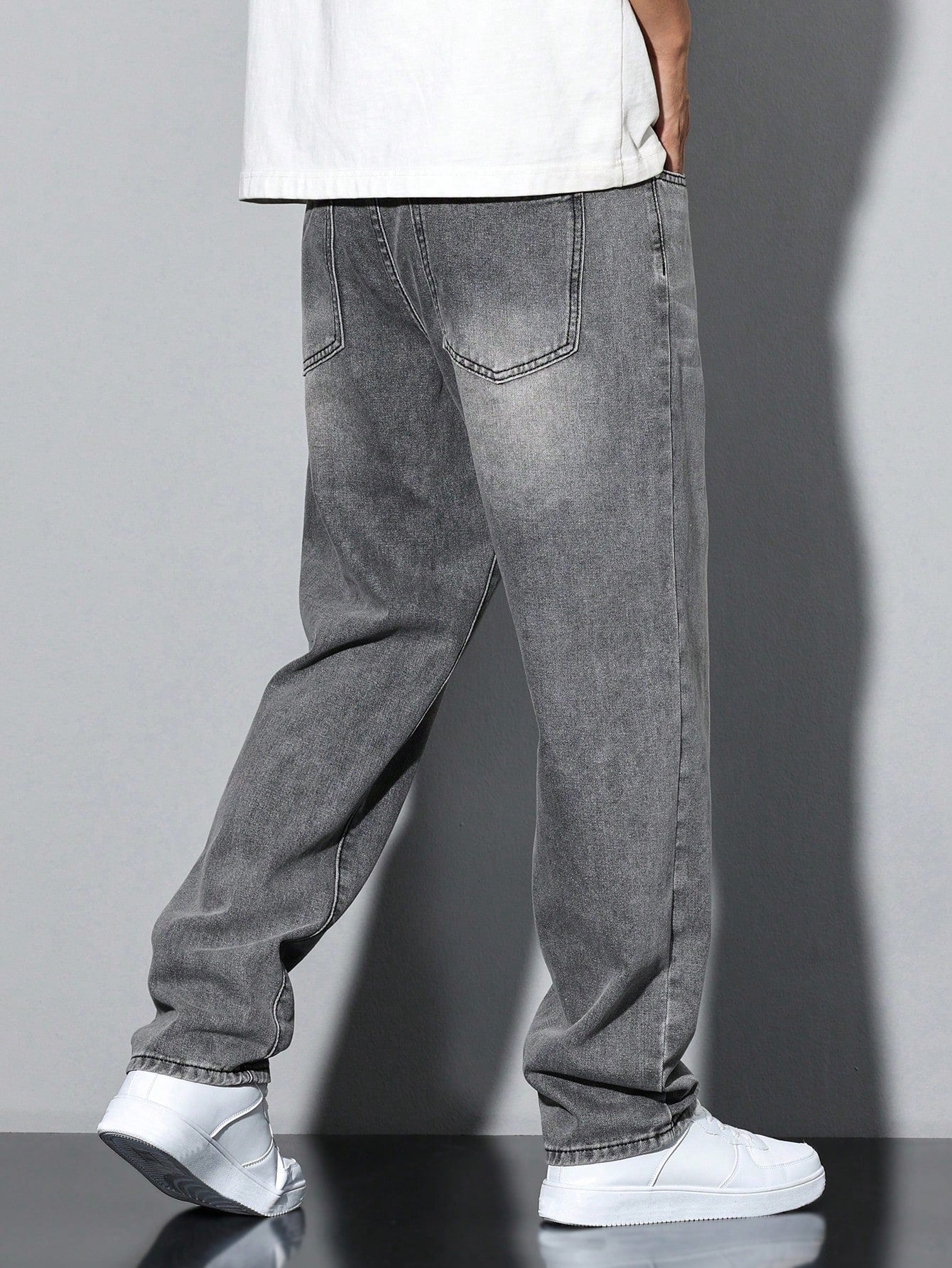 Men's Jeans – Washed Straight Leg Casual Denim Pants