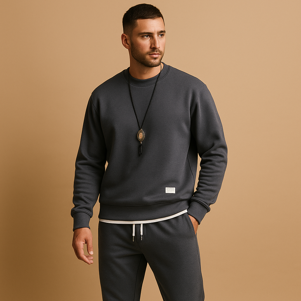 Modern jogging set with sweater and jogger jeans for men | Ethan