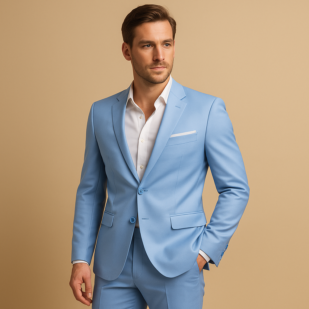 Slim fit suit with blazer and trousers for men | Victor