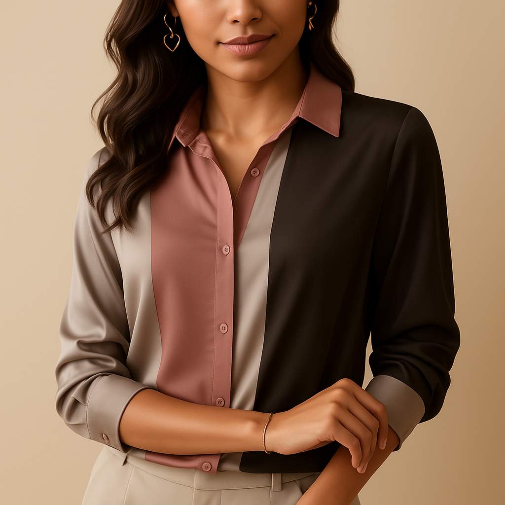 Striped satin blouse for women | Naomi
