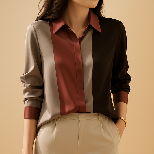 Striped satin blouse for women | Naomi