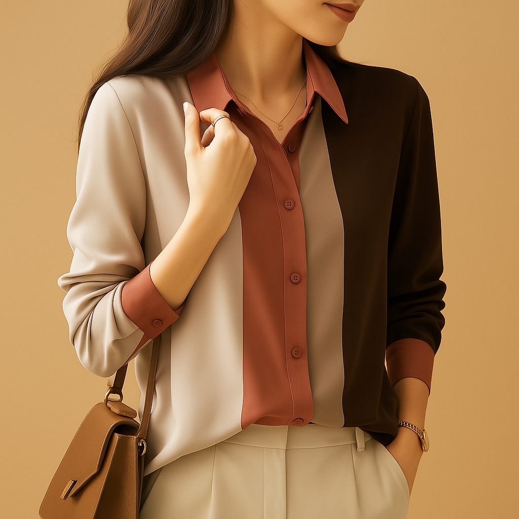 Striped satin blouse for women | Naomi