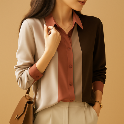 Striped satin blouse for women | Naomi