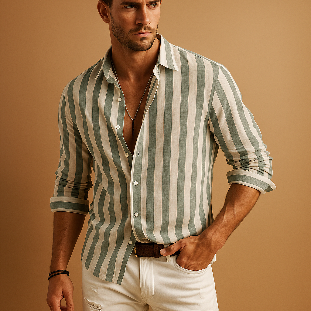 Striped long sleeve shirt for men | Adrian