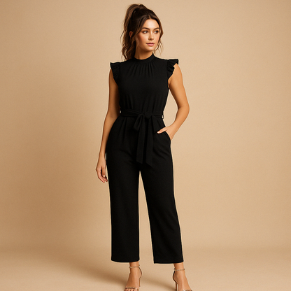 Tailored jumpsuit with belt for women | Naomi