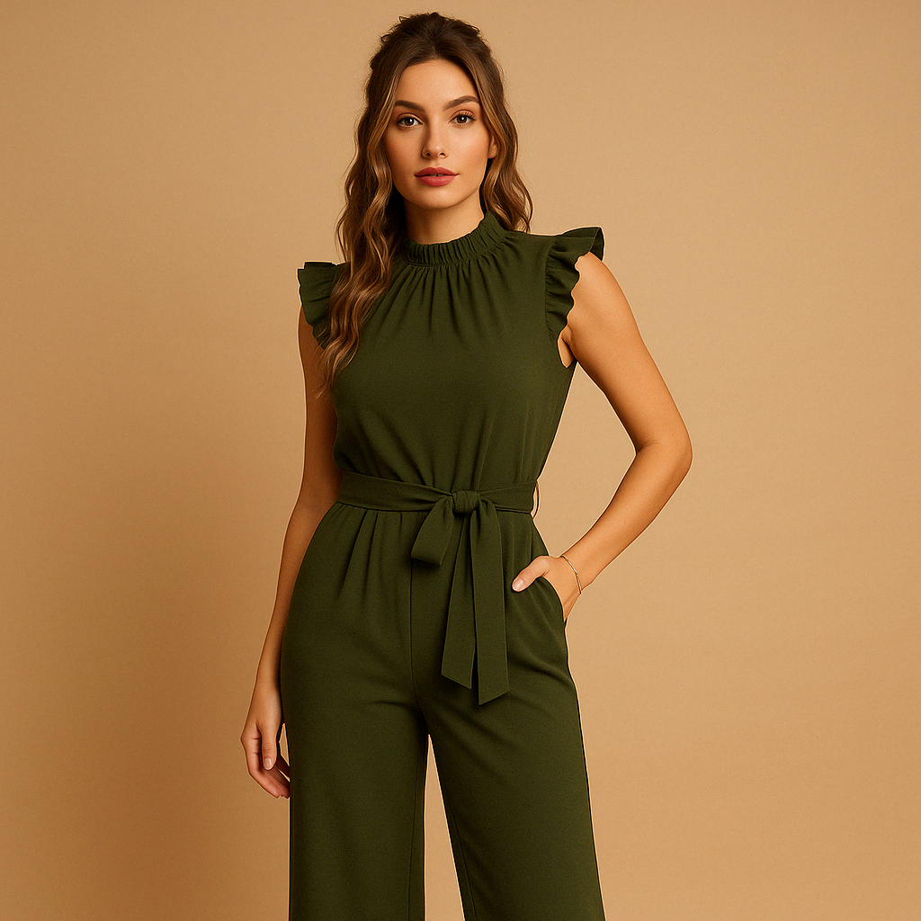 Tailored jumpsuit with belt for women | Naomi