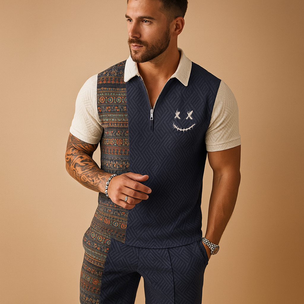 Vintage polo and shorts summer set for men | Elliot