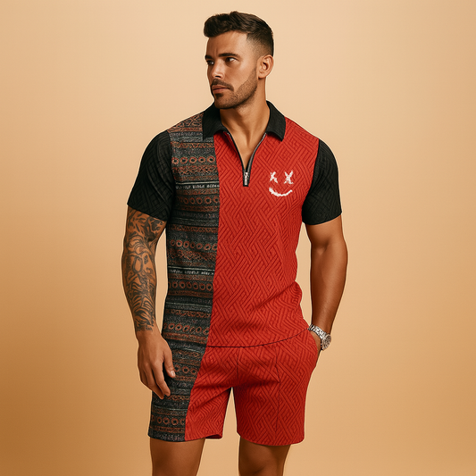 Vintage polo and shorts summer set for men | Elliot