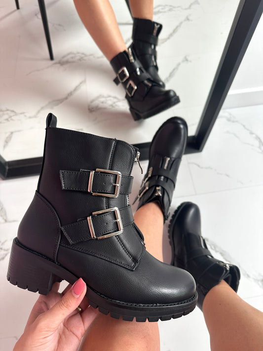 Women's Ankle Boots – Double-Buckle Combat Style & Lug Sole