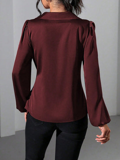Women's Blouse – Satin Wrap Tie Top