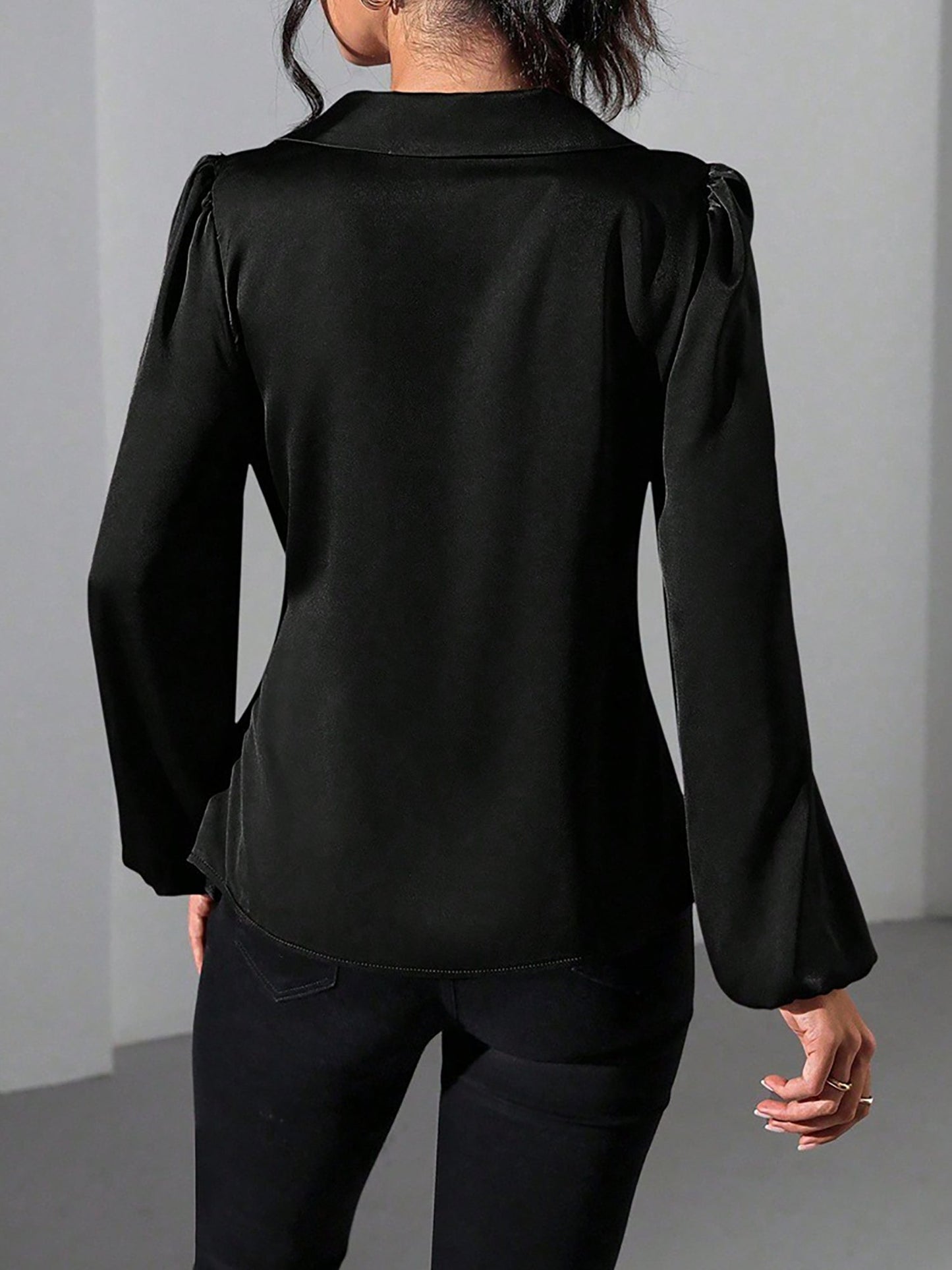 Women's Blouse – Satin Wrap Tie Top