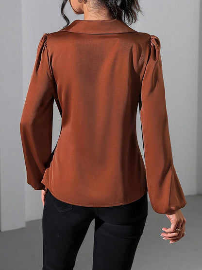 Women's Blouse – Satin Wrap Tie Top
