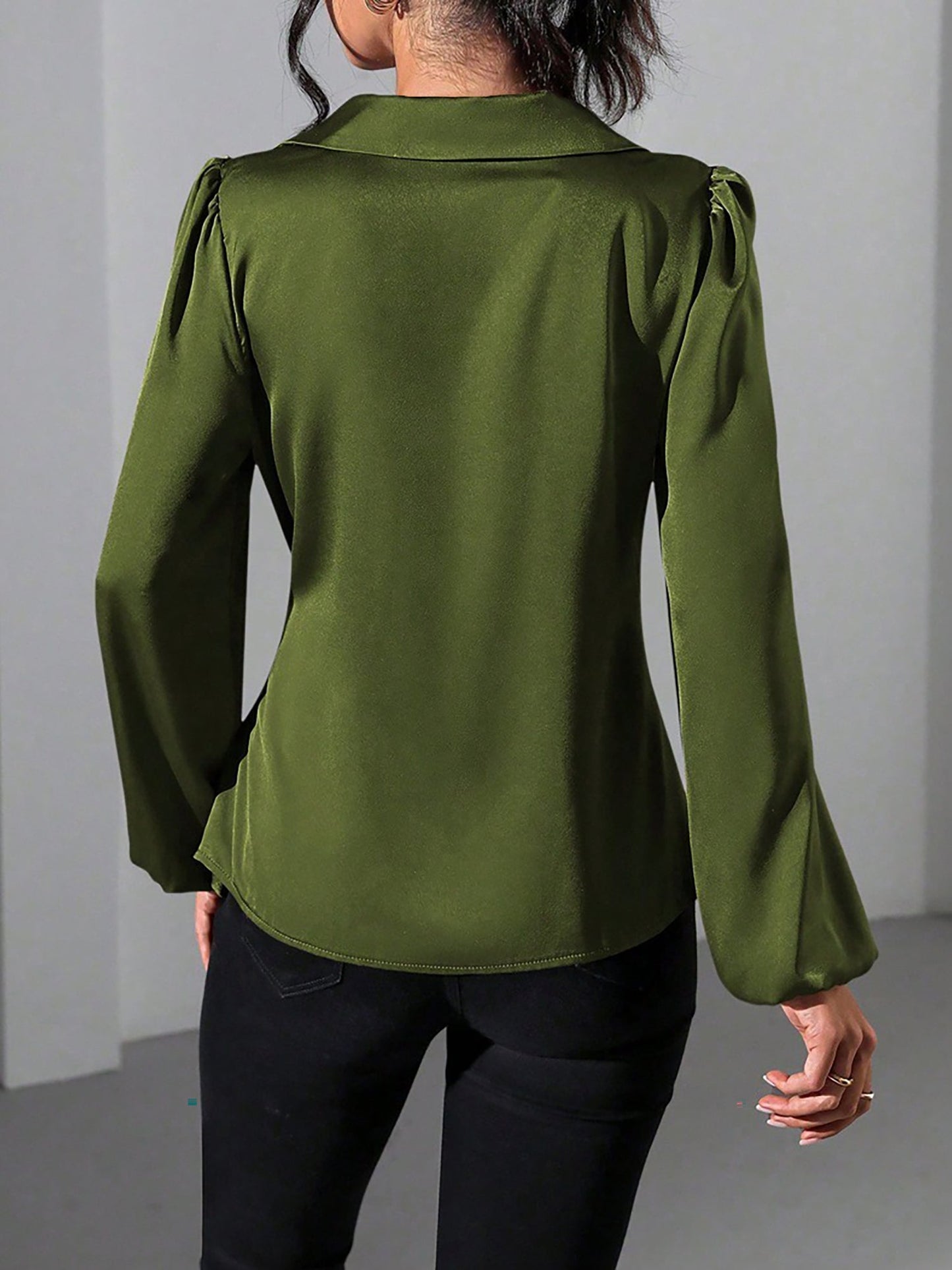 Women's Blouse – Satin Wrap Tie Top