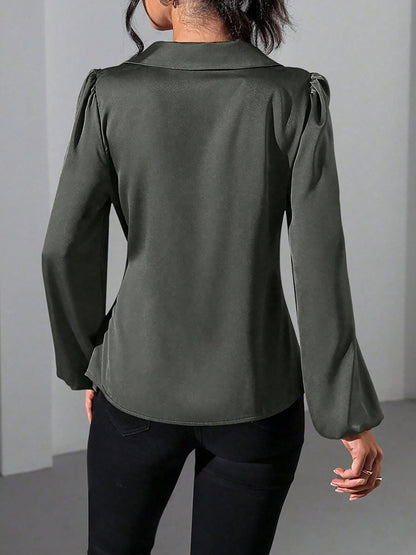 Women's Blouse – Satin Wrap Tie Top