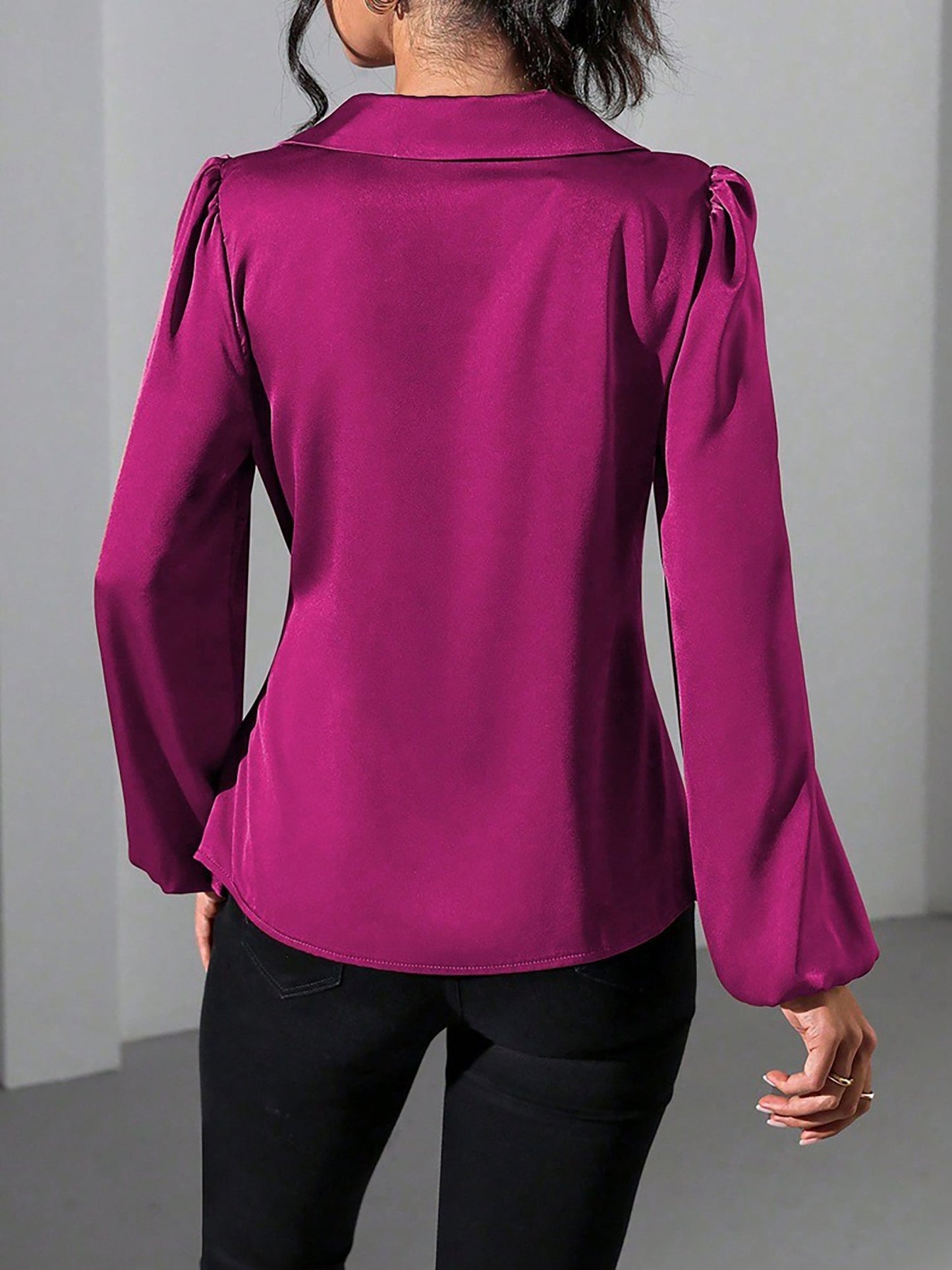 Women's Blouse – Satin Wrap Tie Top
