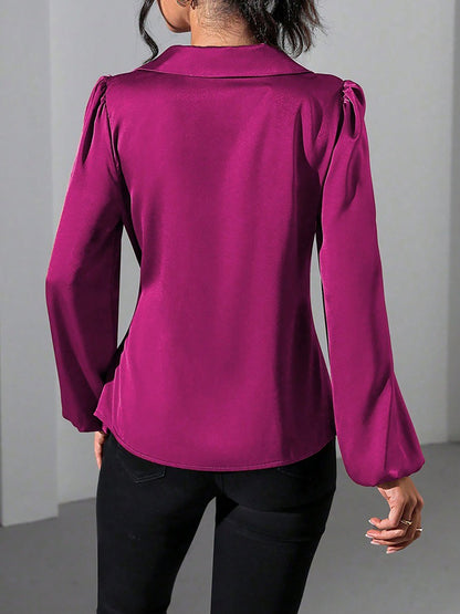 Women's Blouse – Satin Wrap Tie Top