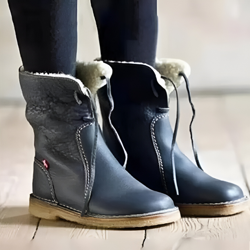 Women's Boots – Fur-Lined Winter Lace-Up Boots